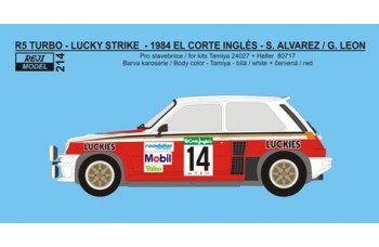 Decal – Renault 5 Turbo „LUCKIES“ - Rallye El Corte Inglés 1984